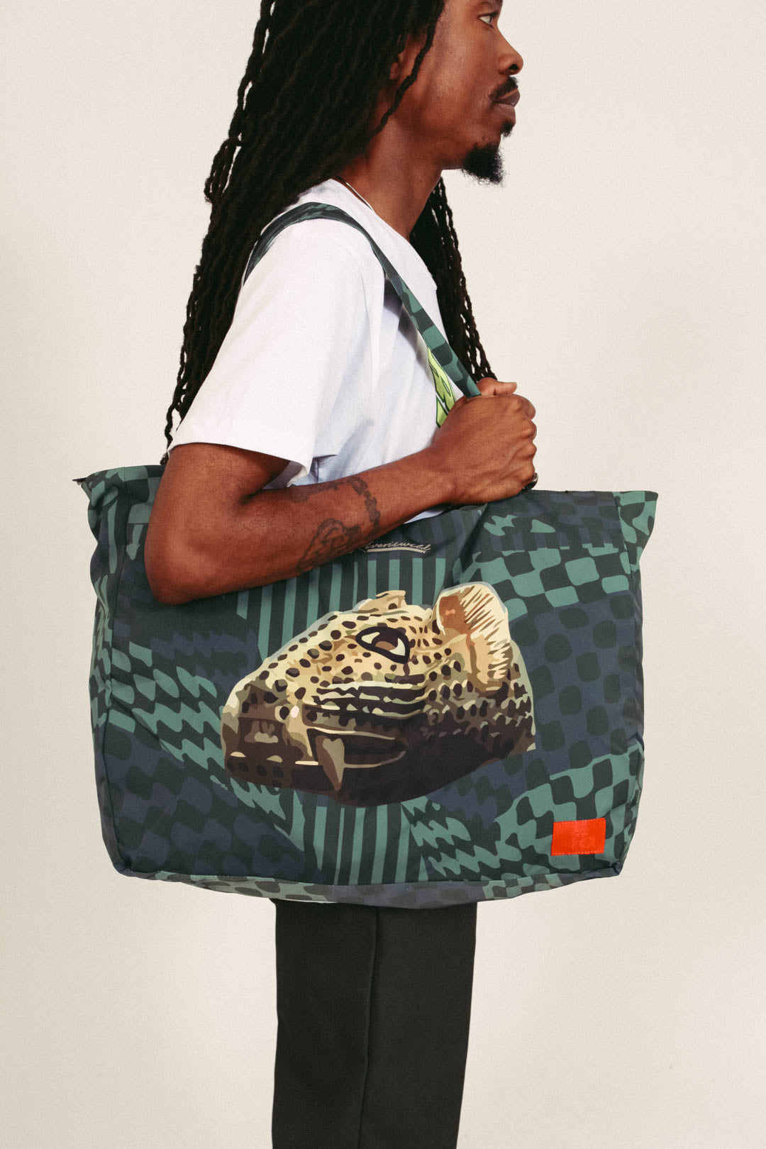 BENIN GRID TOTE (GREEN)