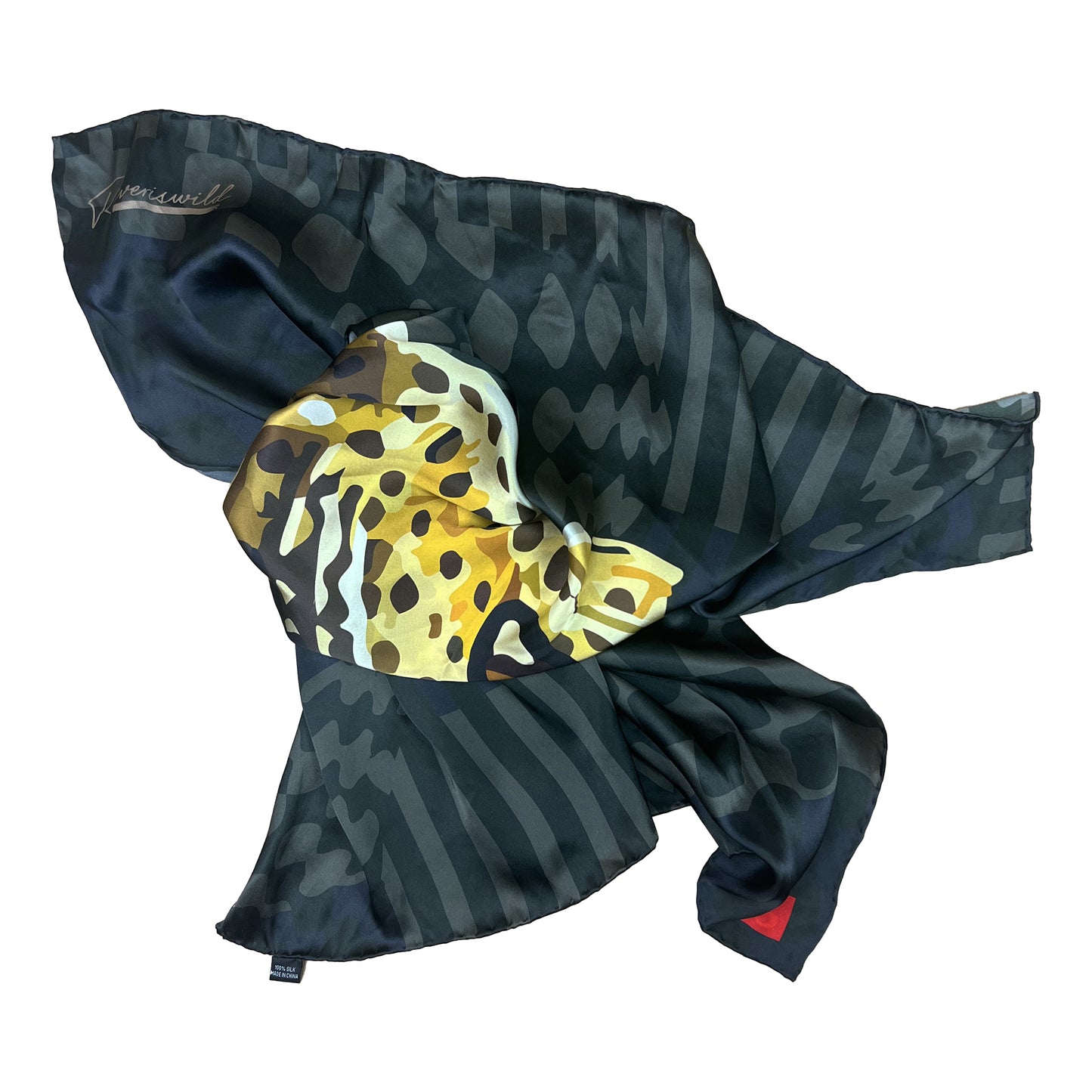BENIN GRID SCARF (MOSS GREEN)