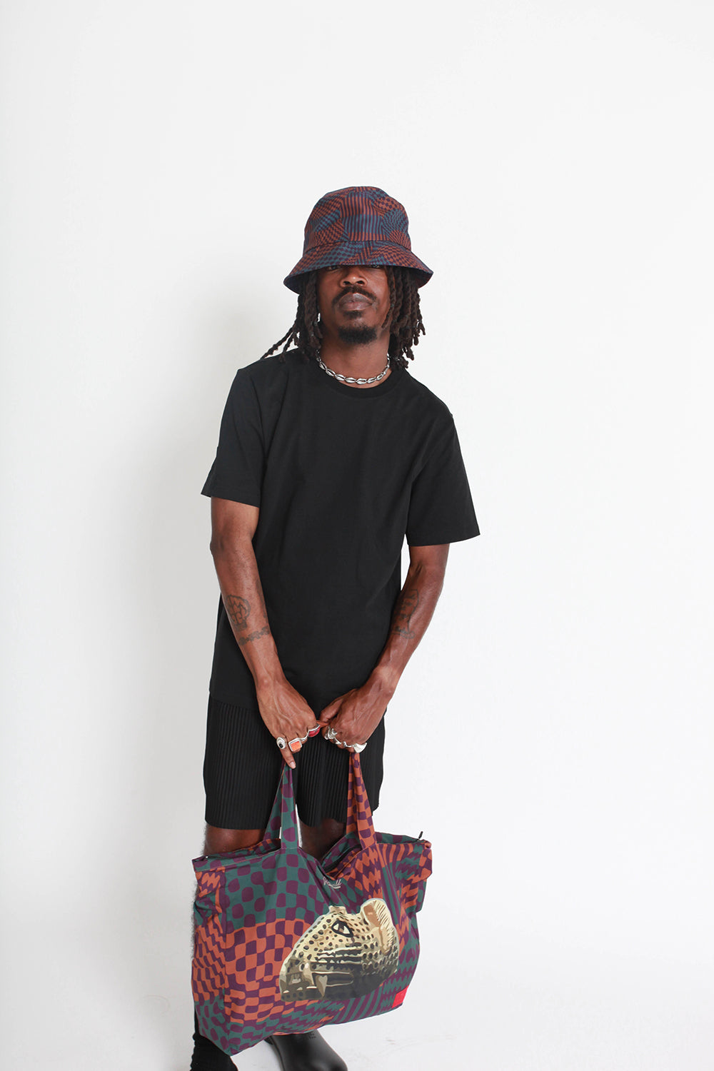 BENIN GRID TOTE (MULTI)