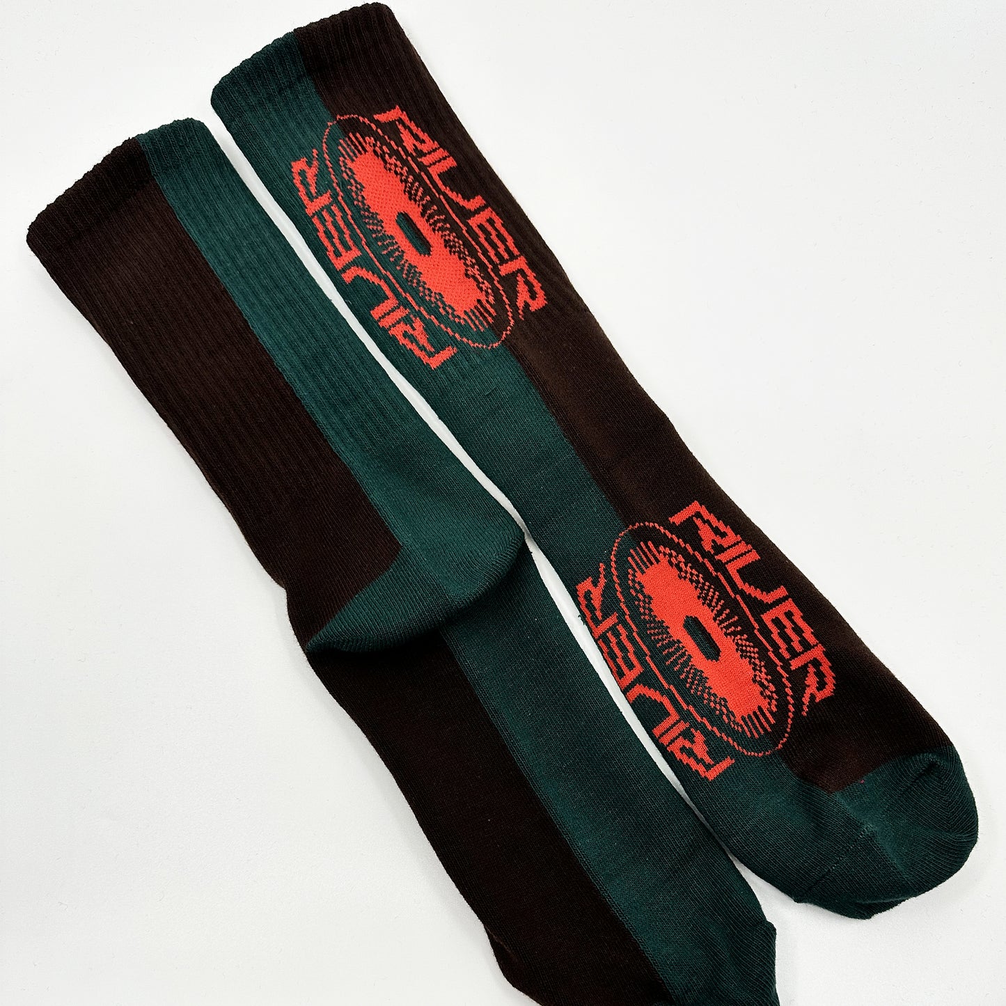 SPIRAL SOCKS (GREEN/BROWN)