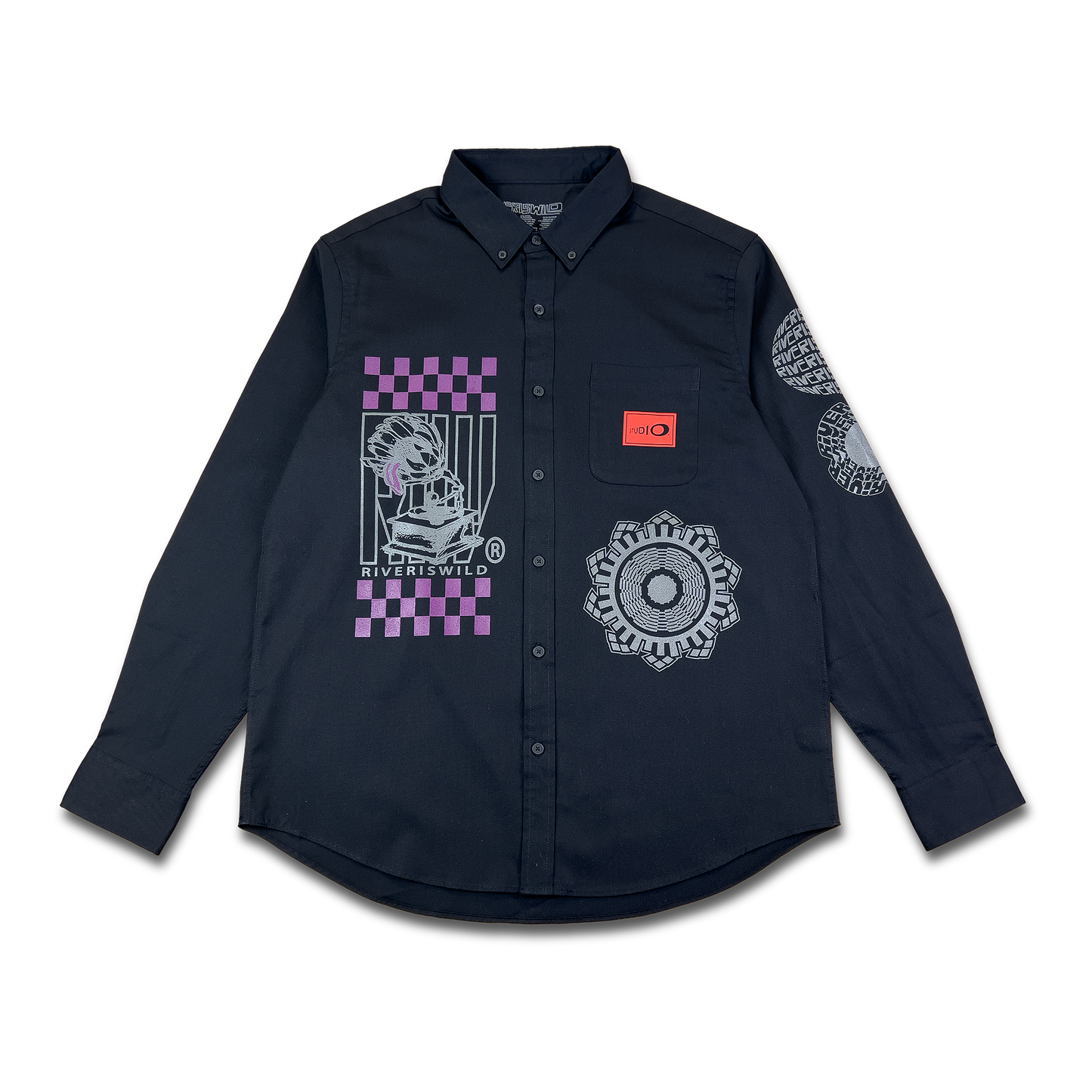 RALLY BUTTON UP (BLACK)