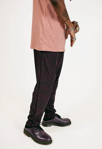GRID TRACK PANTS (BROWN)