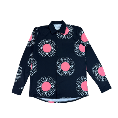 BLOOM BUTTON UP (BLACK)